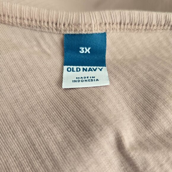 Old Navy Womens 3X One-Shoulder Ribbed Knit Top Neutral Tan NWT JJ4066 - Picture 4 of 8